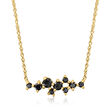 .25 ct. t.w. Black Diamond Cluster Necklace in 14kt Yellow Gold