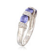 C. 1990 Vintage 1.00 ct. t.w. Tanzanite and .35 ct. t.w. Diamond Ring in 14kt White Gold