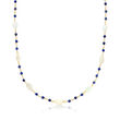 Opal and Lapis Necklace in 18kt Gold Over Sterling