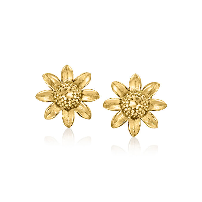 14kt Yellow Gold Sunflower Stud Earrings