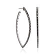 3.40 ct. t.w. Black and White Diamond Inside-Outside Hoop Earrings in 18kt White Gold with Black Rhodium