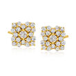 .40 ct. t.w. Diamond Flower Stud Earrings in 18kt Gold Over Sterling