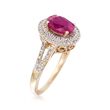 1.70 Carat Ruby and .20 ct. t.w. Diamond Ring in 14kt Yellow Gold