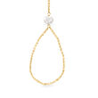 5-6mm Cultured Pearl Hand Chain Bracelet in 18kt Gold Over Sterling