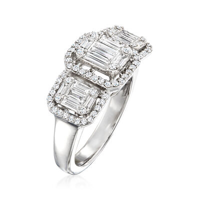 1.05 ct. t.w. Diamond Cluster Ring in 18kt White Gold