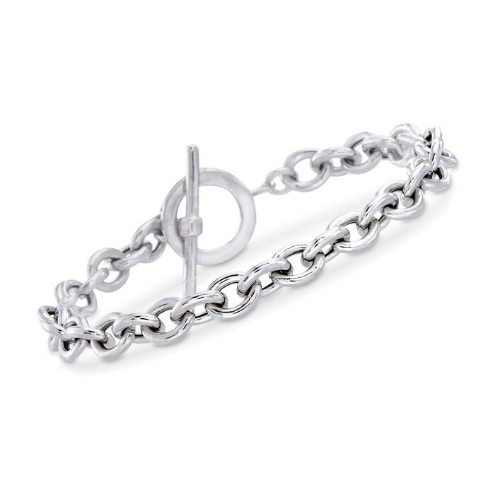 Italian Sterling Silver Cable Chain Link Bracelet