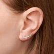 .55 ct. t.w. Graduated CZ Curved Ear Crawlers in Sterling Silver