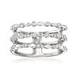 .25 ct. t.w. Diamond Three-Row Ring in Sterling Silver