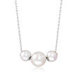 Mikimoto 5.5.-7.5mm A+ Akoya Pearl Necklace in 18kt White Gold