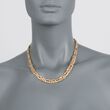 14kt Yellow Gold Byzantine and Double-Link Necklace 18-inch