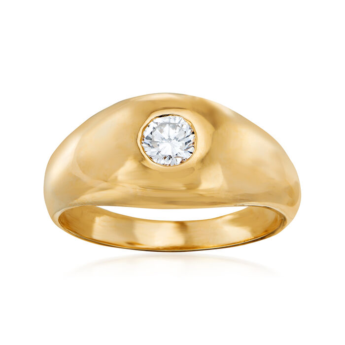 C. 1980 Vintage .35 Carat Diamond Ring in 14kt Yellow Gold