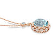 23.98 ct. t.w. Swiss Blue Topaz and 1.20 ct. t.w. Diamond Pendant Necklace in 14kt Rose Gold