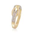 .10 ct. t.w. Diamond Knot Ring in 18kt Gold Over Sterling