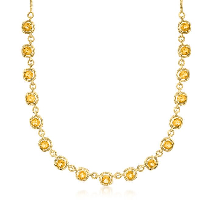 12.00 ct. t.w. Citrine Necklace in 18kt Gold Over Sterling