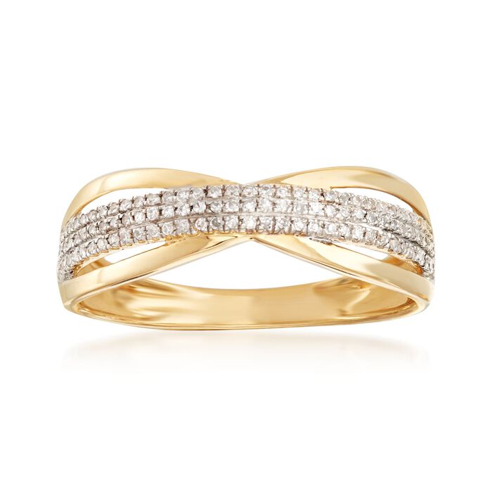 .14 ct. t.w. Diamond Openwork Ring in 14kt Yellow Gold
