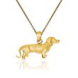 14kt Yellow Gold Dachshund Pendant Necklace