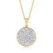 1.40 ct. t.w. Diamond Circle Cluster Medallion Pendant Necklace in 18kt Gold Over Sterling