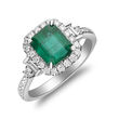 2.00 Carat Emerald Ring with .57 ct. t.w. Diamond Ring in 14kt White Gold