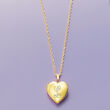 14kt Yellow Gold Personalized Heart Locket Necklace