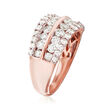 1.50 ct. t.w. Diamond Multi-Row Wedding Ring in 14kt Rose Gold