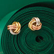 14kt Tri-Colored Gold Love Knot Earrings
