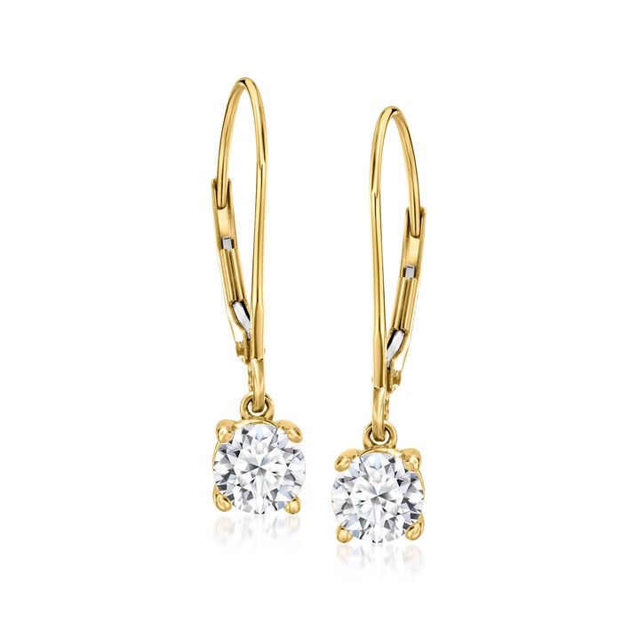 1.00 ct. t.w. Lab-Grown Diamond Drop Earrings in 14kt Yellow Gold