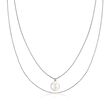 Italian Sterling Silver Layered Single Initial Disc Necklace