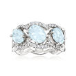 2.70 ct. t.w. Aquamarine and .31 ct. t.w. Diamond Ring in 14kt White Gold