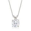 1.20 Carat Diamond Solitaire Necklace in 14kt White Gold