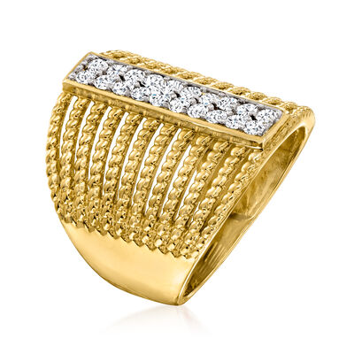 .50 ct. t.w. Diamond Multi-Row Ring in 18kt Gold Over Sterling