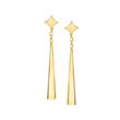 Italian 14kt Yellow Gold Star and Triangle Drop Earrings