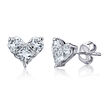 1.02 ct. t.w. Diamond Heart Earrings in 18kt White Gold