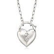 Italian Sterling Silver Personalized Heart Lock Necklace