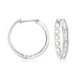 1.00 ct. t.w. Baguette Diamond Hoop Earrings in 14kt White Gold