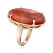 C. 1950 Vintage Carved Agate Cameo Ring in 14kt Yellow Gold