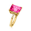 5.35 ct. t.w. Pink and White Topaz Ring in 18kt Gold Over Sterling