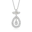 C. 1990 Vintage 2.50 ct. t.w. Diamond Teardrop Pendant Necklace in 14kt White Gold