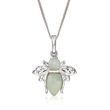 Jade Bumblebee Pendant Necklace in Sterling Silver