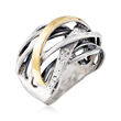 Sterling Silver and 14kt Yellow Gold Highway Ring