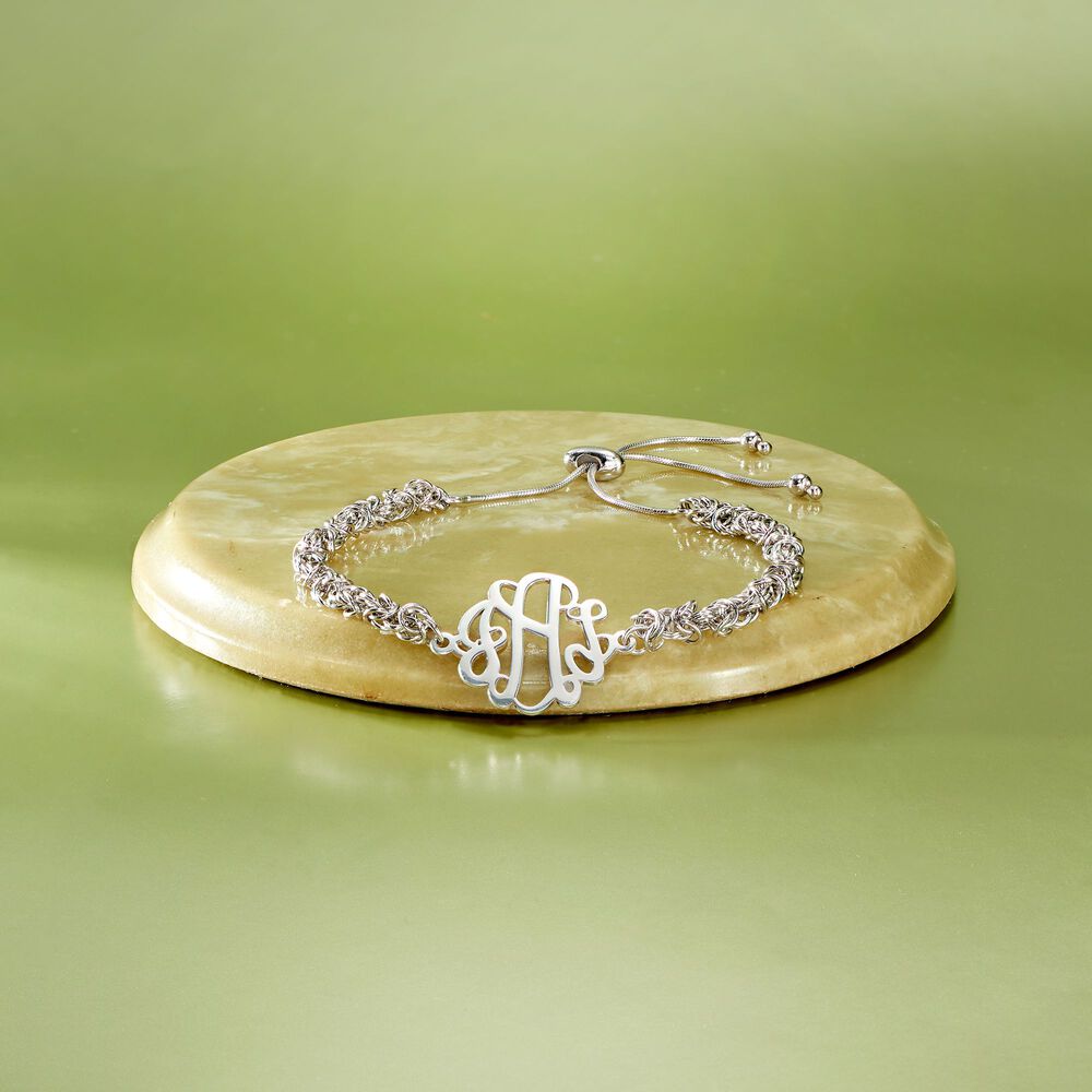 Sterling Silver Byzantine Monogram Bolo Bracelet | Ross-Simons