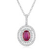 Le Vian &quot;Couture&quot; .70 Carat Passion Ruby Pendant Necklace with .28 ct. t.w. Vanilla Diamonds in Platinum