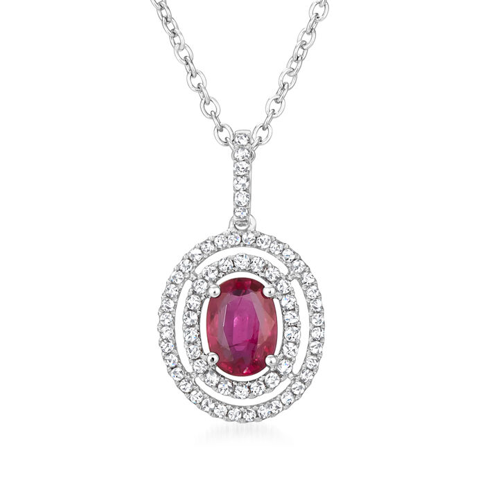 Le Vian &quot;Couture&quot; .70 Carat Passion Ruby Pendant Necklace with .28 ct. t.w. Vanilla Diamonds in Platinum