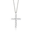 .36 ct. t.w. Diamond Cross Pendant Necklace in 18kt White Gold