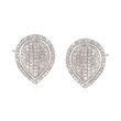 .25 ct. t.w. Pave Diamond Teardrop Earrings in Sterling Silver
