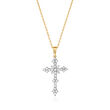 .50 ct. t.w. Diamond Cross Pendant Necklace in 18kt Gold Over Sterling
