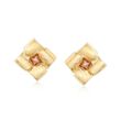 C. 1980 Vintage 18kt Two-Tone Gold Square Floral Earrings