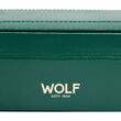 WOLF &quot;Sophia&quot; Forest Green Leather Jewelry Zip Case