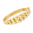 Italian 14kt Yellow Gold Cuban-Link Bangle Bracelet