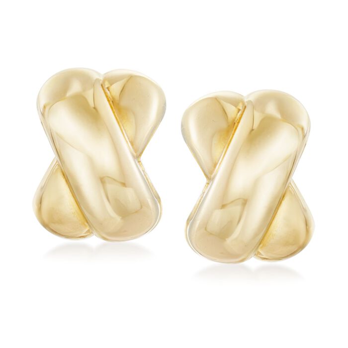 Italian 18kt Yellow Gold Crisscross Earrings