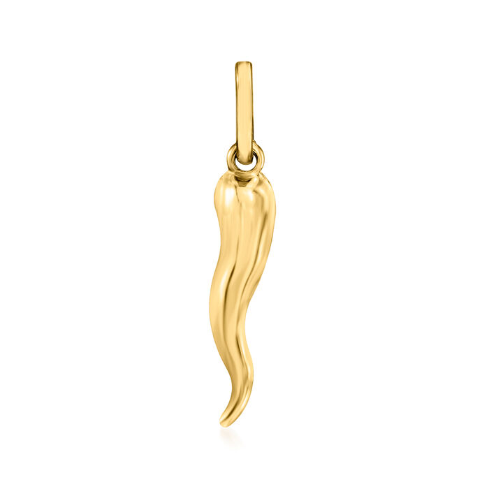 14kt Yellow Gold Petite Italian Horn Pendant